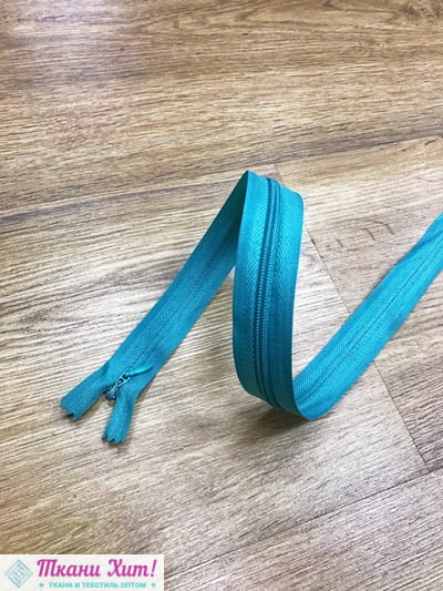 Молния пластиковая, потайная, 50 см (бирюзовая)